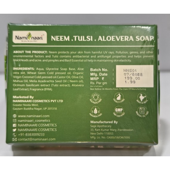 Neem, Tulsi, Aloe vera Soap